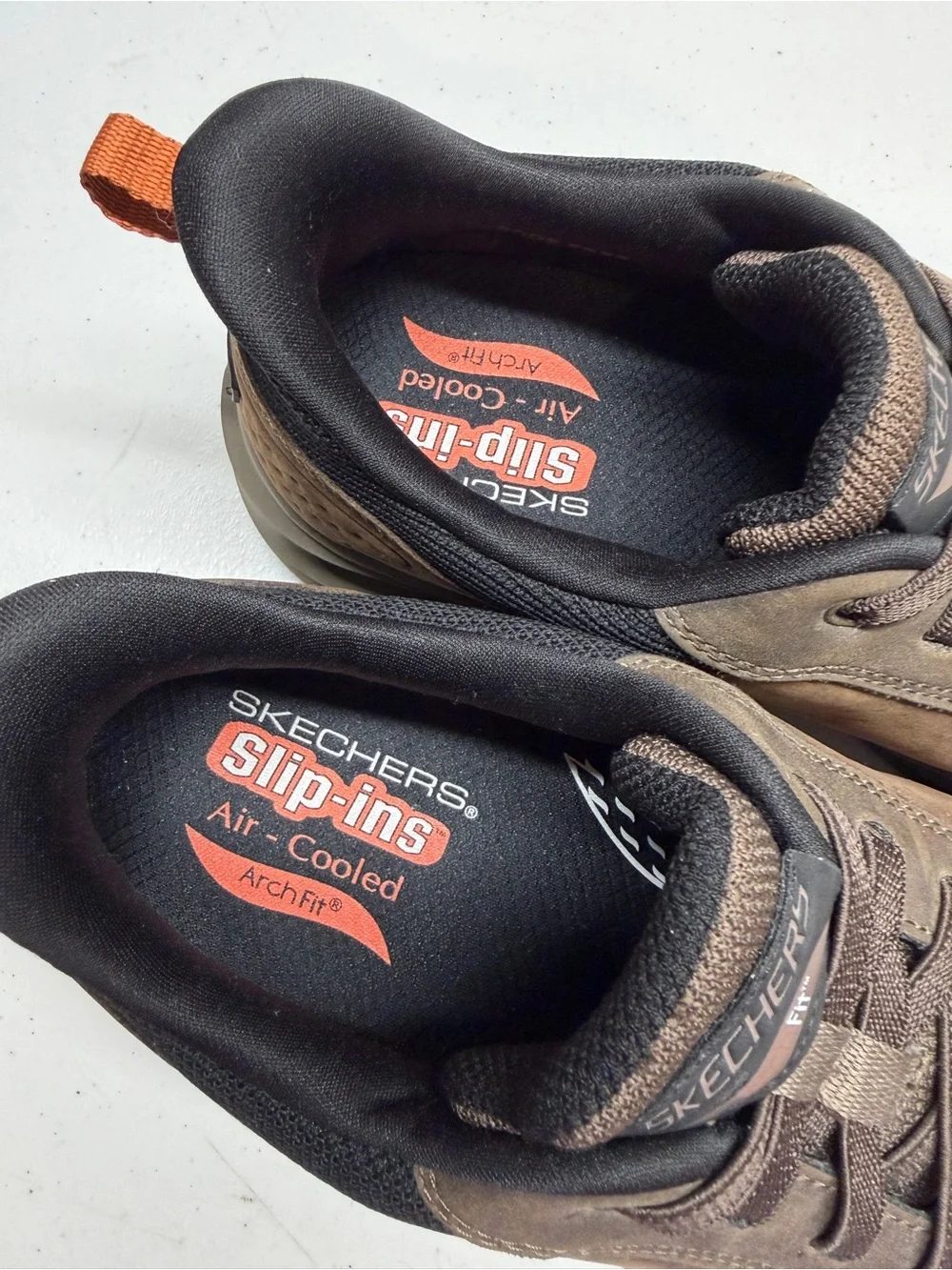 Skechers Slip-ins Arch Fit Sneakers Brown Leather Mens 11 Slip On shoes SN210981